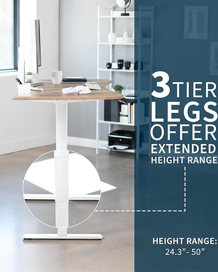 VIVO Electric 63 x 32 in Dual Motor Standing Desk, Memory Height Adjustment, 2B Series, Reclaimed Wood Top White Frame, DESK-KIT-2W1P