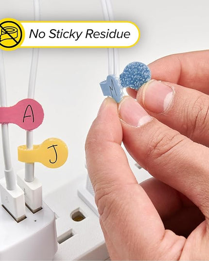 Wrap-It Storage Cable Labels - Mini, Macaron (60 Pack) - Colorful Charger & Wire Labeler for Cord Organization