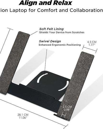 Moodular Add-ons Laptop Tray Stand [Accessory Only - Requires Moodular Wooden Monitor Stand Slide Rails for Use] Black MSA-LT