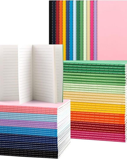 60 Pack Mini Pocket Colorful Lined Notebook Bulk, Journals Bulk, Small Notebooks 3.5x5.5, 30 Sheets/60 Pages, Mini Notebooks for Traveler, Students, School Supplies(Lined-60 pack, 15 Colors)