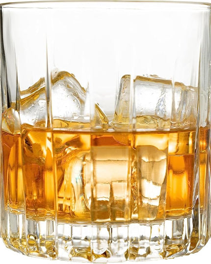 LEMONSODA Double Rock Old Fashioned Whiskey Glasses - Set of 36 Cocktail Glasses (12 fl. oz.) (Lines) [2067] (Set of 36)