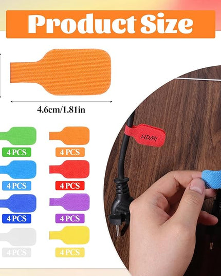 32 Pcs Cable Labels, Cord Labels for Electronics Multi Color Wire Cable Tags for Computers Cable Management and Identification
