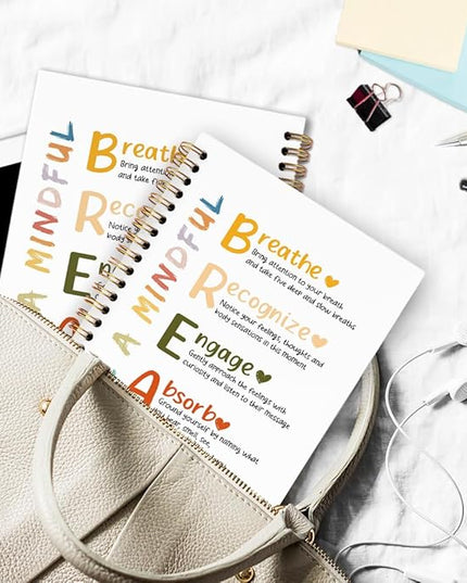 dvhdajed Mental Health Take a Mindful Break Spiral Notebook, Therapy Anxiety Relief Journaling Notebooks, Therapy Journal Notebooks for Women, Psychologist Office School Supplies Gifts, 5.5x8.3 In