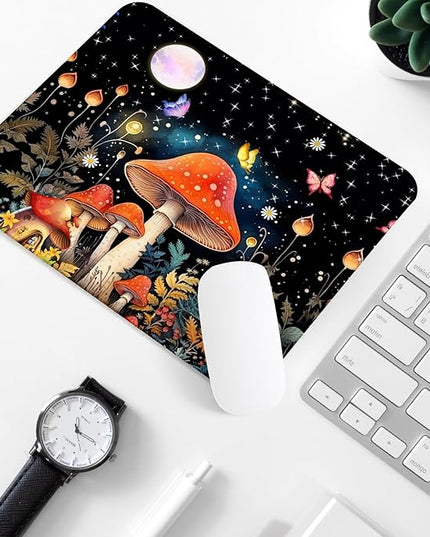 Red Mushroom Square Mouse Pad,Non-Slip Rubber Base Mouse Pad,Home Office Decoration Desktop Accessory, Laptop Mouse Pad for Office Laptops,9.4x7.8x0.12in.