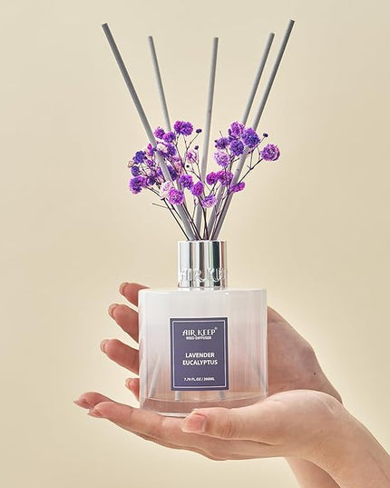 Airkeep Reed Diffuser Set/Lavender Eucalyptus/6.76 fl oz(200ml)/1 Pack/Home & Office Decor Aromatherapy Diffuser Oil Gift Set