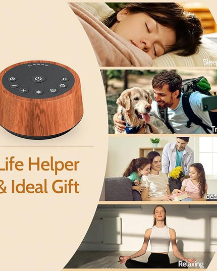 Color Noise Sleep White Noise Sound Machines 25 Soothing Sounds 32 Volume Levels 5 Timers and 4 Sound Categories Memory Function for Everyone, WOOD
