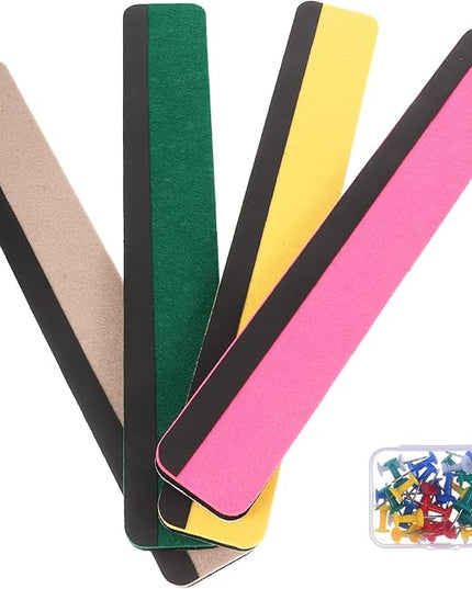 Magnetic Felt Bulletin Board Strips Set Colored Wall Memo Board Pieces Yellow Pink Green Gray for Office and Classroom Organization
