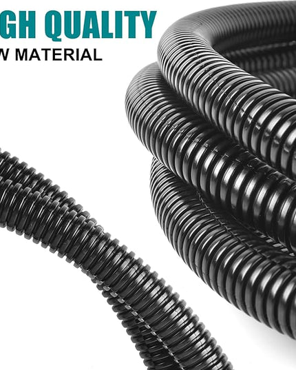 ALLWIN 10ft-1/4 10ft-3/8 10ft-1/2 Black Split Wire Loom Tubing Wire Conduit