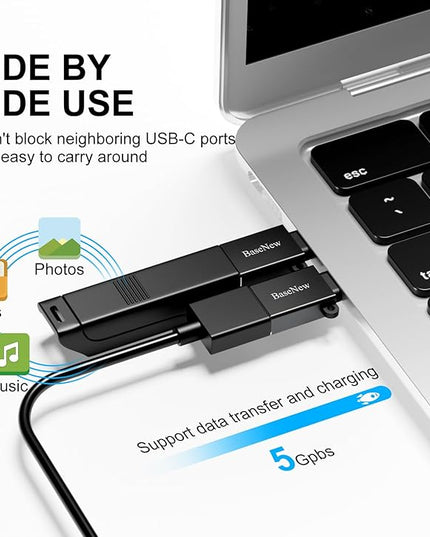 USB to USB C Adapter 6 Pack,USB Type C Adapter,USBC Male to USB Female OTG Adaptor,USBC to A Converter for iPhone 17 16 15,MacBook Pro,iPad,Samsung S24 S23 S22