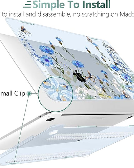 DONGKE Compatible with MacBook Pro 13 inch Case 2024 2023-2020 Release A2338 M2/M1 A2251 A2289 with Retina Display & Touch ID, Plastic Hard Shell & Keyboard Cover & Screen Film - Paradise Nature