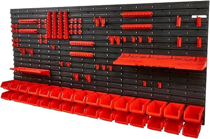 96Pcs Wall Mounted Board Tool Organizer Set Garage Storage Rack Durability Hanging Storage Bins for Hardware Parts Home Store