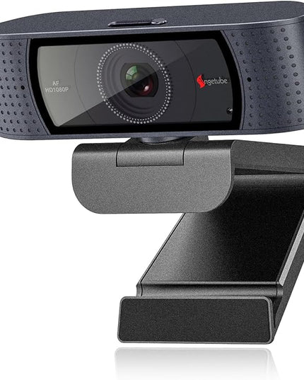 Angetube 1080P HD Webcam with Microphone, Computer Camera, 2 Mics, USB Type-A & A-to-C Adapter, Plug & Play USB PC Camera for Laptop, Web Cam for Online Calling, Zoom/Teams/Facetime, 2025 Version