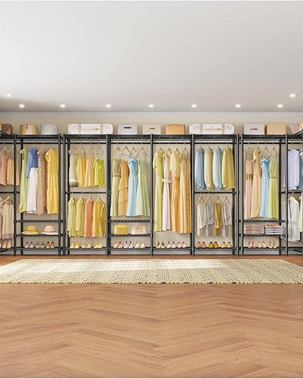 VIPEK V40 Plus Extra Large Clothes Rack Heavy Duty Clothing Rack for Hanging Clothes, Multi-Functional Closet Organizer System Freestanding Wardrobe Closet for Bedroom, Max Load 1300lbs, Black