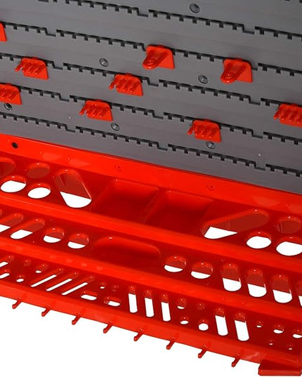 DURHAND 54 Piece Pegboard and Shelf Tool Organizer Wall Mounted DIY Garage Storage with 50 Hooks