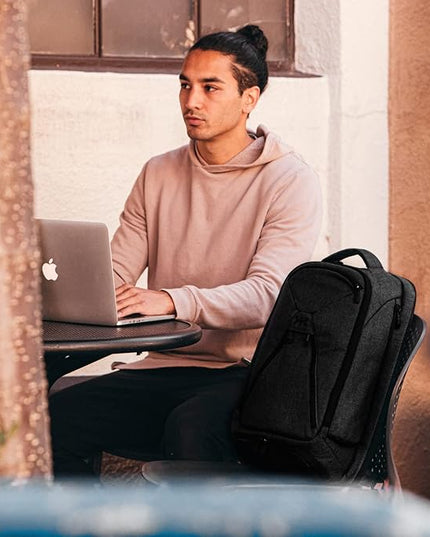 Knack Series 1 Laptop Backpack Fits up to 15 Inch - Knack Bags Carry-On Backpack, TSA Approved, Expandable Travel Backpacks With 3 Day Outfit Capacity (Stealth Black, Medium)