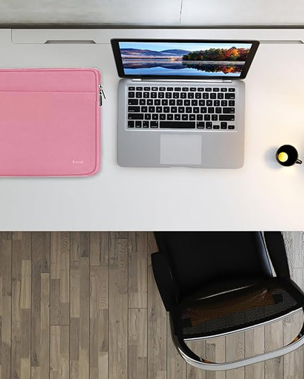 Laptop Sleeve Case, 15.6 inch Computer Bag Shockproof Protective Notebook Case with Accessory Pocket, Briefcase Carrying Laptop Sleeve for 15.6" HP, ASUS, Dell, Lenovo, Acer - Pink