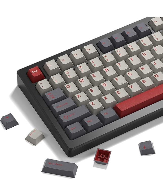 Womier Double Shot PBT Keycaps Set 138 Keys, Cherry Profile Custom Keycaps 60 65 75 100 Percent for 61/64/68/84/87/100/104/108 Retro Gaming Mechanical Keyboard, Purple Gray