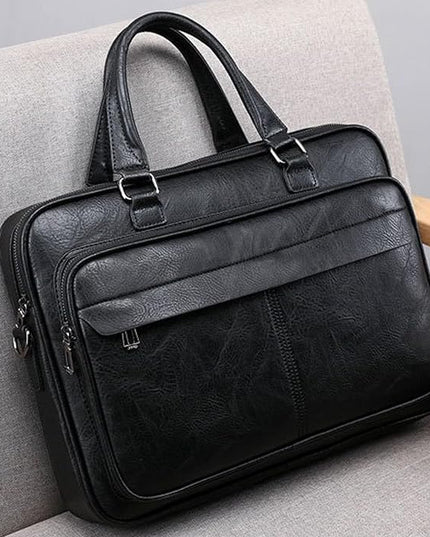 leather Laptop Bag for Men 16 inch Briefcase Waterproof,Computer Handbags Shoulder Crossbody Laptop Bag Business
