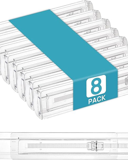 Vtopmart 8 Pack Shallow Drawer Dividers, 2.36" High 12.67"-21.14" Adjustable Expandable Kitchen Drawer Organizer, Clear Plastic Organizer Separators for Flatware, Utensil, Cutlery, Underwear, Clothes