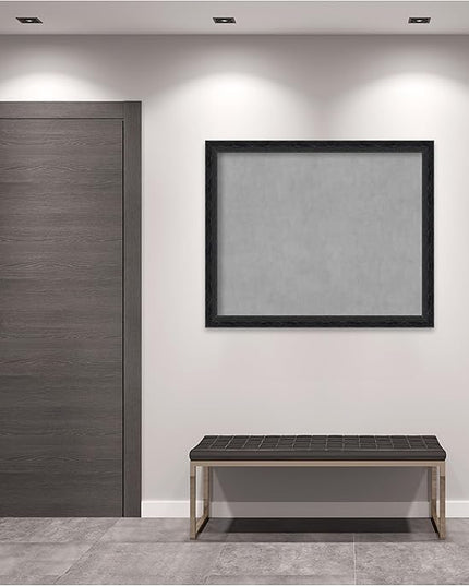 Amanti Art Black Framed Magnetic Board 36x44 X-Large Vision Board for use with Magnets, 100% Metal Sheet to Display Items as Office Decor or for Home Organization in mudroom, Kitchen or Kids Room