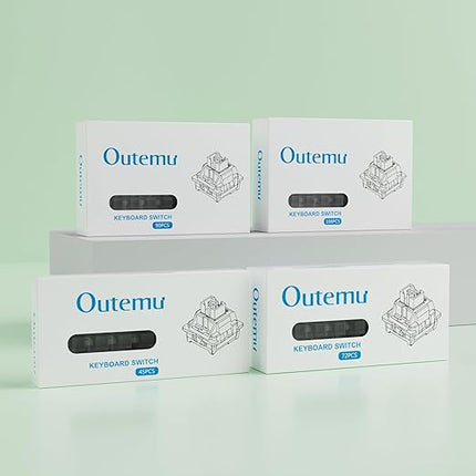Outemu White Peach V3 Pro Slient Switches,5 Pin 40gf Quiet Pre-lubed Dustproof Linear Switch,Suitable for MX Mechanical Gaming Keyboards(72Pcs)