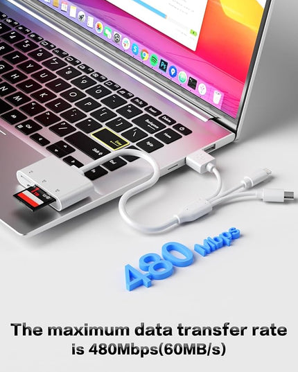 XD/TF/SD to iPhone Adapter Reader with USB-C, USB-A, Lightning - 3in1 SD MicroSD xD-Picture Card Reader, OTG Adapter SD Card Adapter for Smartphone/iPhone 17/16/15/14/13/iPad/PC/Android/Macbook/Camera