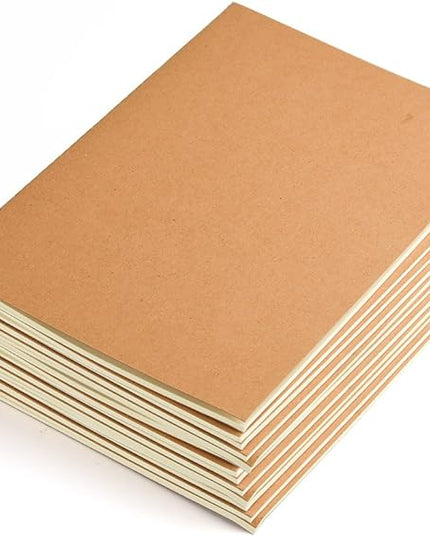 Coopay 12 Pack Journal Notebooks Kraft Brown Cover Dot Grid Bullet Notebooks for Travelers Office Home School Business, A5 Size - 8.3 x 5.5 Inches, 60 Pages