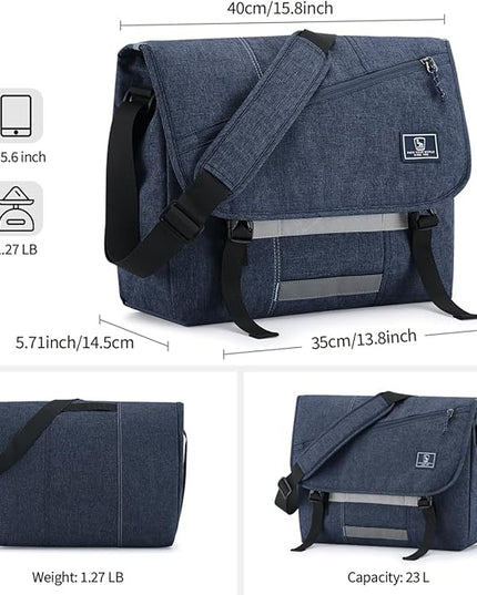 OIWAS Messenger Bag for Men, 15.6 Inch Laptop Crossbody Bags Women Casual Satchel Shoulder Bag College Travel Office Briefcase