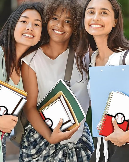 Spiral Journal Notebook, A5 Cute Notebooks for Women Men, College Ruled Hardcover Notebook for Work & Note Taking, 60 Pages Double-Wire Journals for Writing (white red ball)