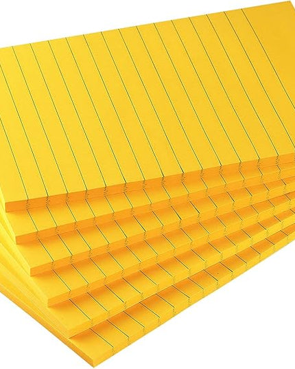Early Buy 6 Pads Lined Sticky Notes with Lines 4x6 Self-Stick Notes Bright Color Sticky Notes, 45 Sheets/Pad (Orange)