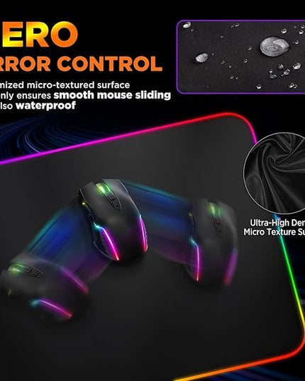 Gimars RGB Gaming Mouse Pad,15W Wireless Charging Mousepad with 10 Light Modes, Large Mousepad with Premium Smooth Surface, Non-Slip Mouse Mat for Gaming, Desk, PC,Office, 31.5x11.8x0.16inch