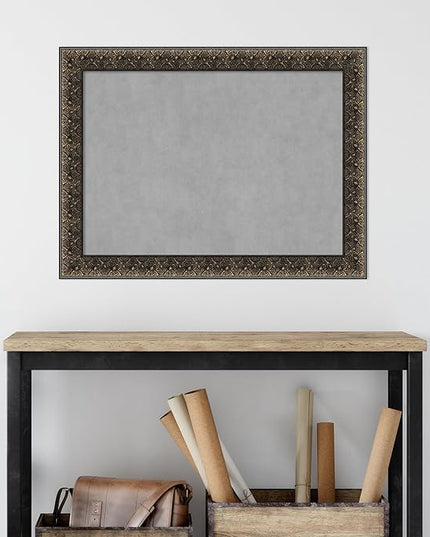Amanti Art Black Framed Magnetic Board 25x33 Medium Vision Board for use with Magnets, 100% Metal Sheet to Display Items as Office Decor or for Home Organization in mudroom, Kitchen or Kids Room