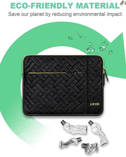 Lacdo 13 Inch Laptop Sleeve Case for 13 inch New MacBook Air M4 A3240 2025, M3 A3113, M2 A2681, M1 A2337 A2179 A1932 2024-2018 | 13" MacBook Pro M2/M1 A2338 A2251 A2289 Computer Bag, Elegant Black