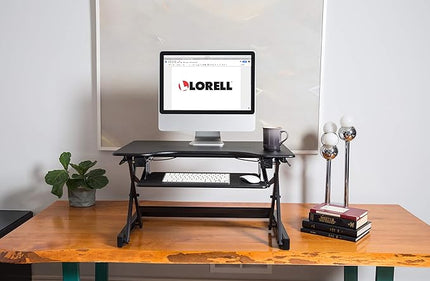 Lorell Adjustable Desk/Monitor Riser, Black