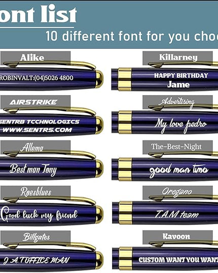Ancolo Personalized Luxury Ballpoint Pens Writing Set Fancy Nice Gift Pen Set for Friends Executive Business Office - Custom with Your Name or Message with 10 extra Refills