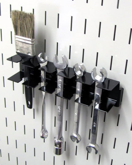Wall Control ASM-SL-008 B Pegboard Slotted Tool Holder Bracket Slotted Metal Accessory for Wall Control Pegboard Only, Black