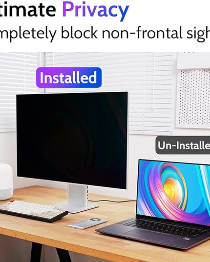Peslv Computer Privacy Screen 23 Inch for 16:9 Widescreen Monitor, Removable 23inch Anti Blue Light Anti Glare Monitor Privacy Filter Shield