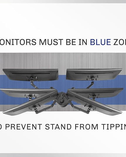VIVO STAND-V002F Dual LED LCD Monitor Free-Standing Desk Stand for 2 Screens up to 27 Inch Heavy-Duty Fully Adjustable Arms with Max VESA 100x100mm