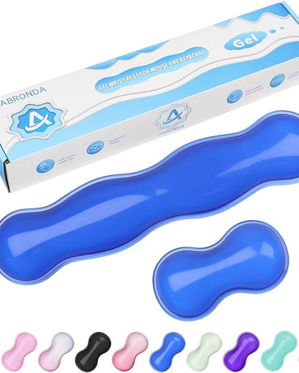 Gel Wrist Rest for Keyboard and Mouse, Wrist Rest for Keyboard, Mouse Wrist Support, Pain Relief, Cool Touch, Non-Skid, Keyboard and Mouse Wrist pad Set