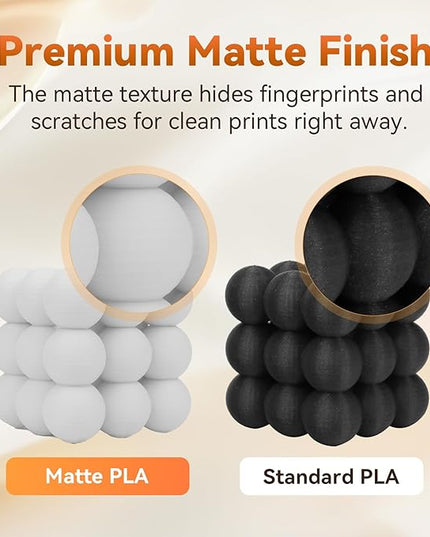 FLASHFORGE PLA Filament 1.75mm +/- 0.02mm, Matte White 3D Printer Filament 1kg (2.2lbs) Spool, Excellent Printing Performance, Easy to Use for Most FDM 3D Printers