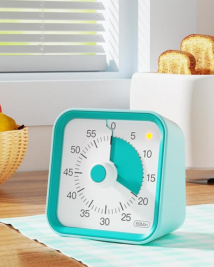 InfPokid Visual Timer for Kids with Pause Function, 60 Minute Countdown Timer for Kids Desk Study, Teaching, Kitchen Cooking, Office Meetings, Time Management for ADHD (Green)