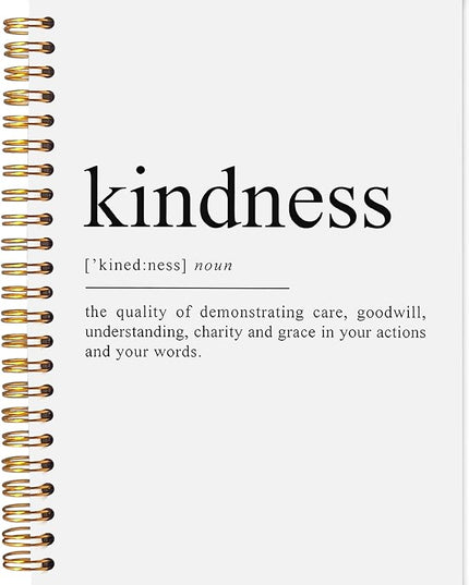 Kindness Definition Inspirational Notebook, Kindness Gifts, Motivational Journal for Women Men, Inspirational Spiral Notebooks 5.5x8.3 Inch