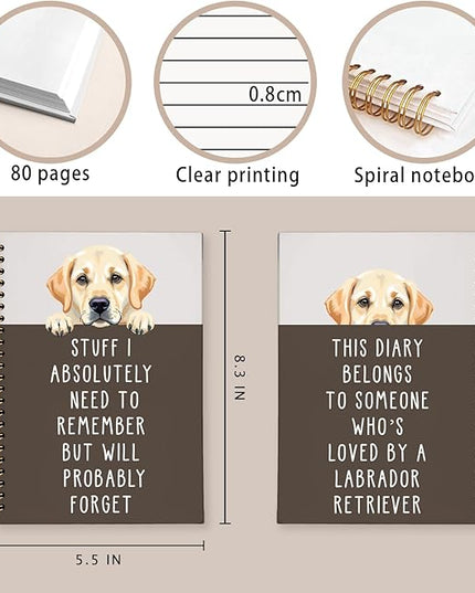 LIANGW Funny Labrador Retriever Puppy Gifts Spiral Notebook Journal, Labrador Lab Gifts Journal for Writing, Pet Dog Mom Owner Lovers Gift, 5.5x8.3 Inch