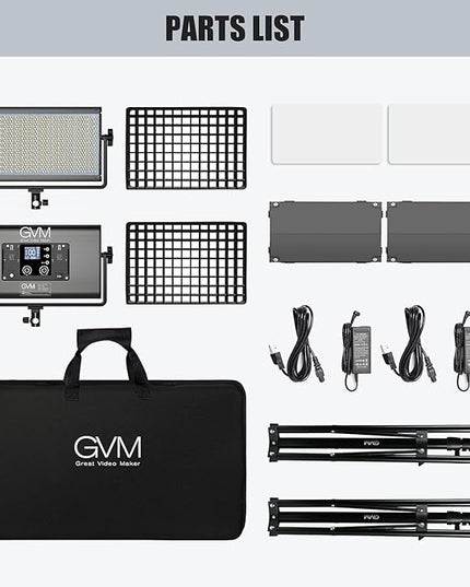 GVM 1500D RGB LED Video Light with Softbox, 75W Video Lighting Kit with Bluetooth Control, Led Panel Light for Photography, YouTube Studio, Video Shooting,18 Scene Mode, 2 Packs