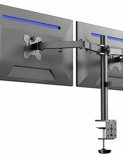 VIVO Dual Monitor Desk Mount, Heavy Duty Fully Adjustable Stand, Fits 2 LCD LED Screens up to 32 inches and 22 lbs Each, Black, STAND-V032