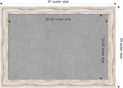 Amanti Art White Framed Magnetic Board 29x41 Large Vision Board for use with Magnets, 100% Metal Sheet to Display Items as Office Decor or for Home Organization in mudroom, Kitchen or Kids Room