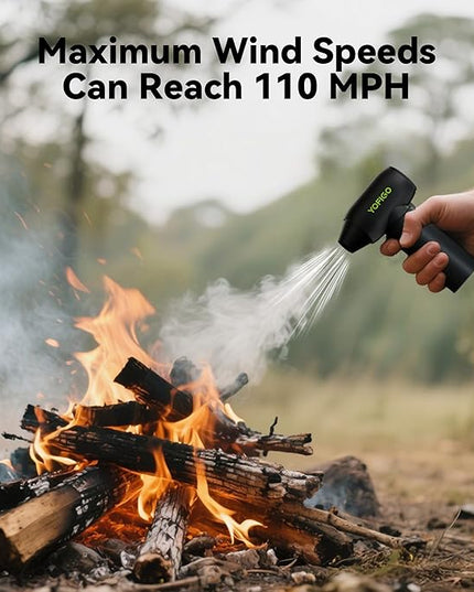 Compressed Air Duster, YOFIGO Electric Air Duster PC & Keyboard Cleaning Kit, 150000RPM Rechargeable 4-Speed Dust Mover for Car, Mini Metal Handheld Air Blower Replaces Compressed Air Can