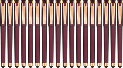 Linbsunne Black Gel Pens 0.7mm Medium Point Pen Office Pens 2-in-1 Stylus Pens for Touch Screens Gel Ink Rollerball Pens for Writing (18 Pack-red)