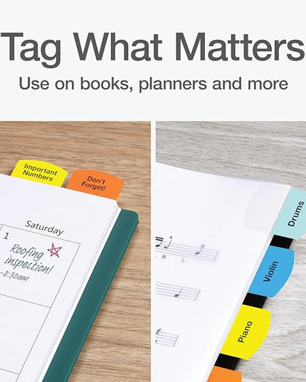 Redi-Tag Laser Printable Tabs, Permanent Index Tabs, Customizable Adhesive Labels, 5 Assorted Colors: Yellow, Red, Blue, Green, Orange, 1.125" x 1.25", 375 Per Pack (B39020)