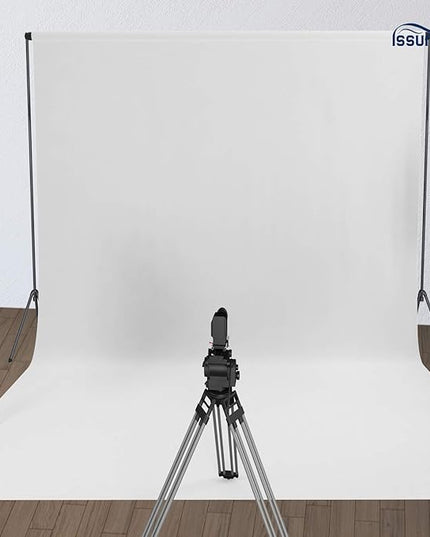 ISSUNTEX 10X12 ft Background Muslin Backdrop, Photo Studio, Collapsible High Density Screen for Video Photography and Television-White